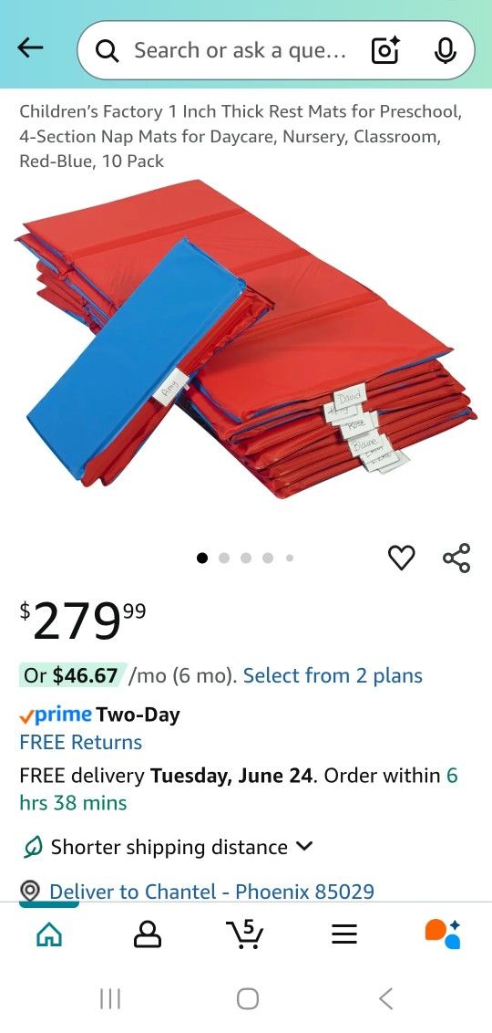 Brand New Kids Folding Nap Mats