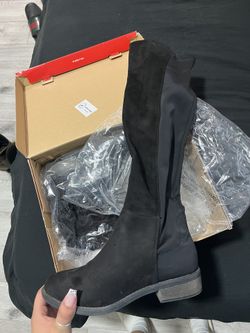 Black Knee High Booties 
