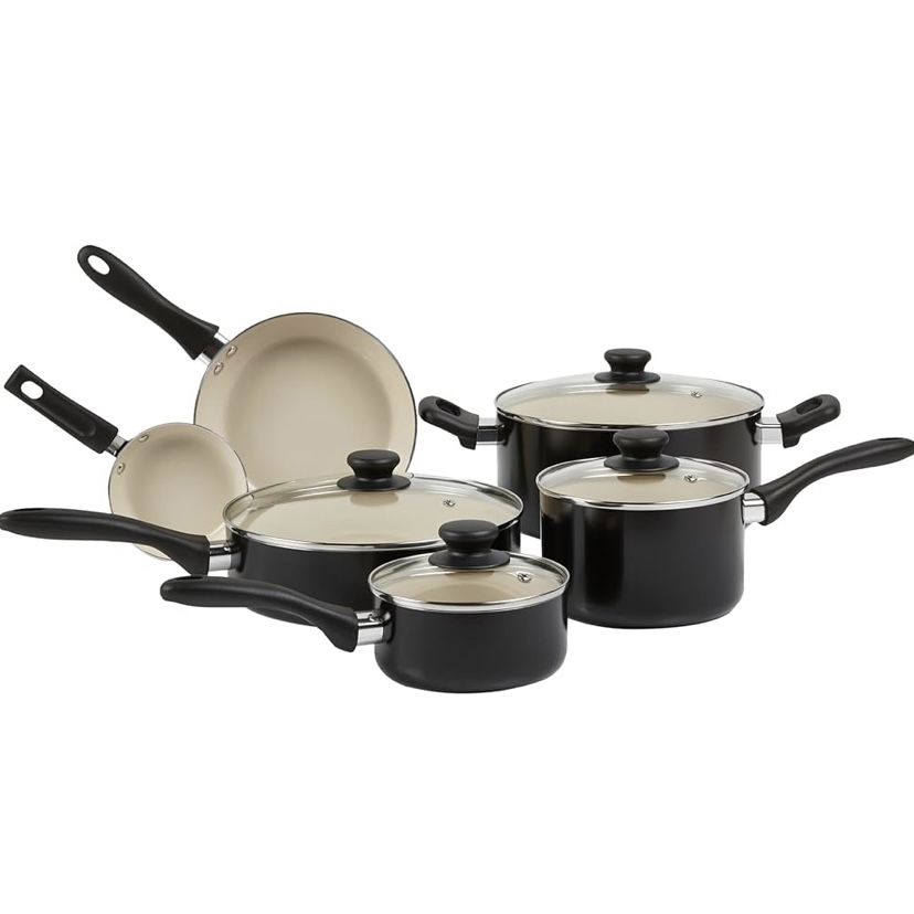 11 Piece Ceramic Pots and Pans Set