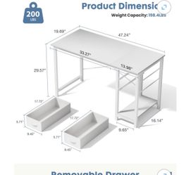 Home office desk white