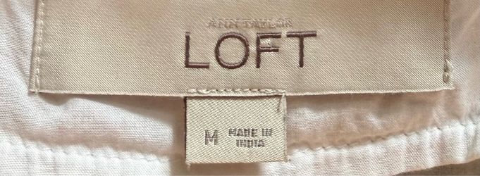 LOFT medium white sleeveless with gold embellishments