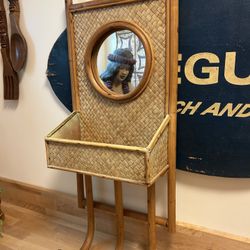 Rattan Entry Caddy Vintage 