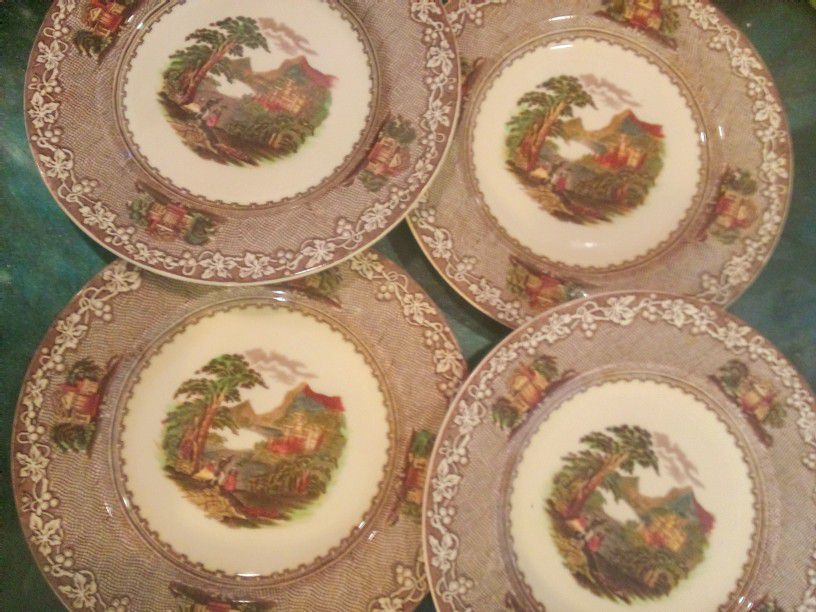 Set Of 4 Antique Plates/Dishes. Made In 1795. 