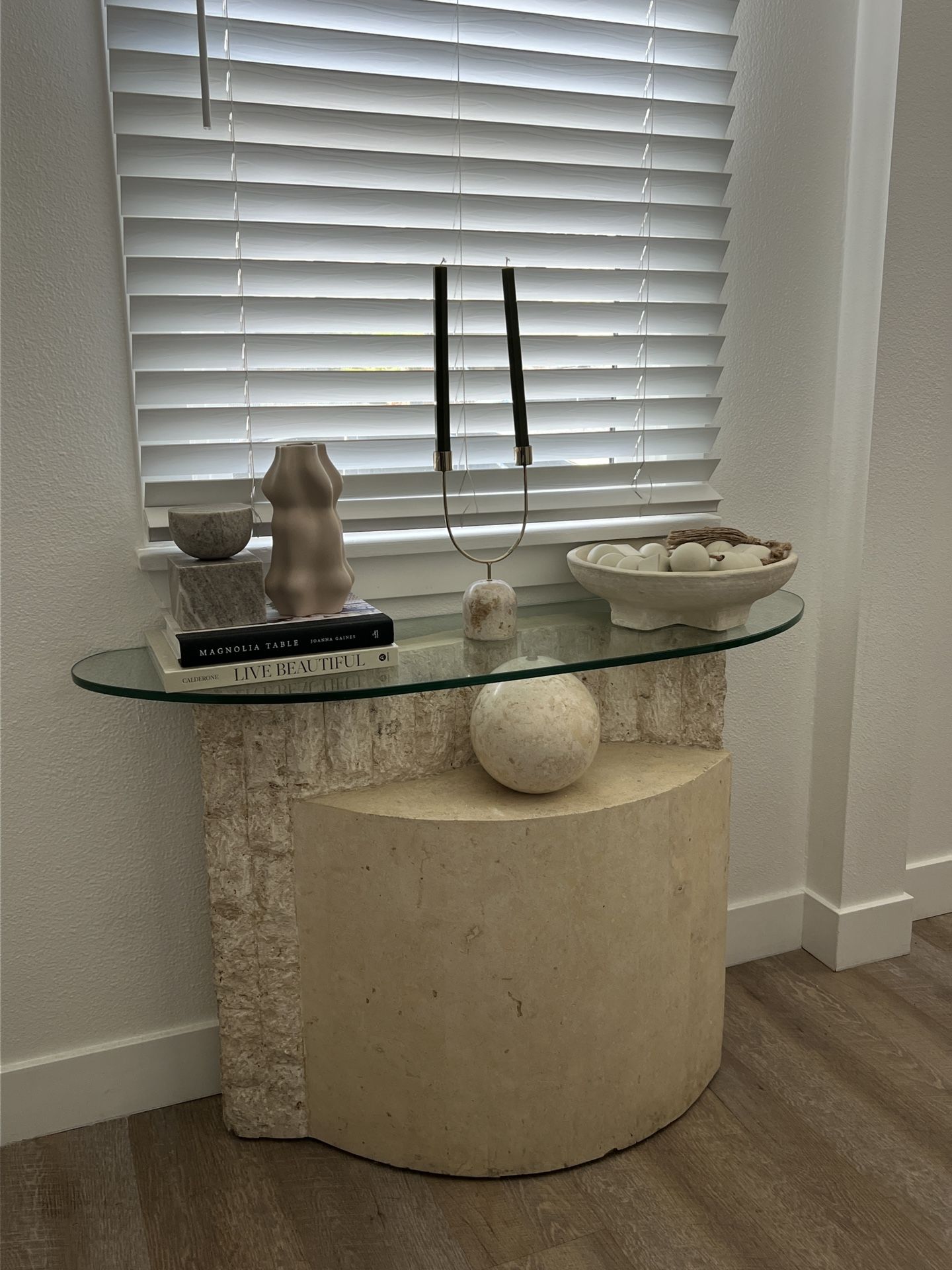 Tessellated Stone Console Table