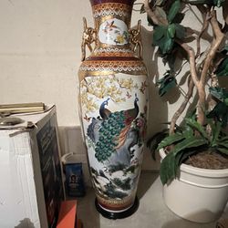 Asian Style Floor Standing Vase 64 Inches Tall