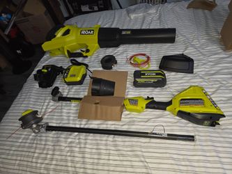 RYOBI 40V Cordless Kit: 650 CFM Blower + Carbon Fiber String Trimmer (Battery & Charger)