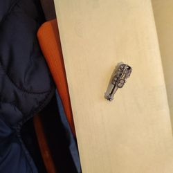 Vintage  Violin Brooch. Embedded With Rhinestone.  At Least 40 Years Old