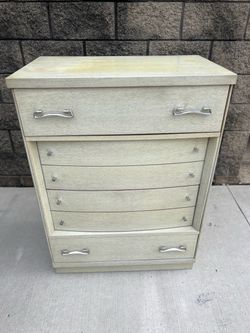 mid century 4 drawer highboy chest