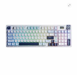 AULA S98 Pro Wireless Mechanical Keyboard with Screen & Knob Blue White