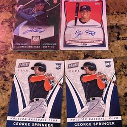 LOT- GEORGE SPRINGER SIGNED ETC RC BASEBALL CARDS