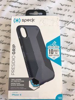 Speck iPhone X Case Presidio Grip - Graphite Gray