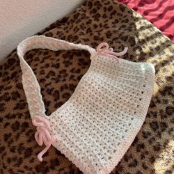 Handmade Cute Coquette Crocheted Mesh Bag