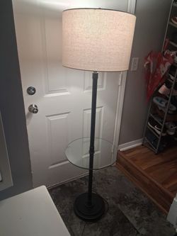 Floor Lamp with Glass Side Table