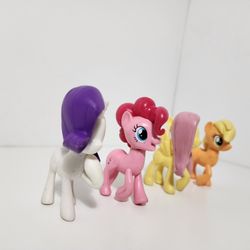 My Little Pony Applejack, Fluttershy, Pinkie Pie, Mane Pony Rarity Classic Figure
