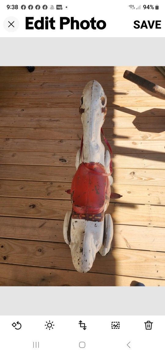 VINTAGE RARE METAL RIDE ON MOBO HORSE TOY