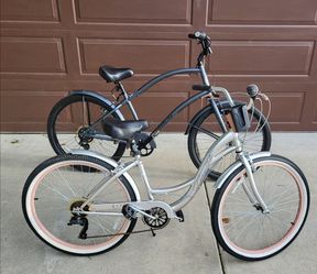 2 Beach Cruisers, Mens & Ladies 26" 7 Speed (Both(