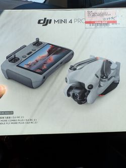 $700 today only 1/2 price!  New DJI Mini 4 Pro- Fly More Combo Plus & Bundle Fly Plus w/DJI RC 2 controller.