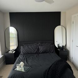 BLACK WOOD VENEER WALL PANELS 