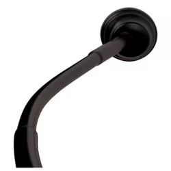 Zenna Home NeverRust 50 in. to 72 in. Aluminum Curved Dual Mount Shower Curtain Rod in Matte Black @Q3-488