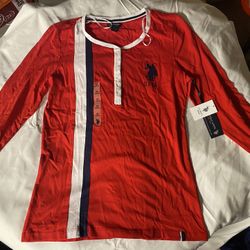 New Women U.S Polo ASSN Red Long Sleeve Size M