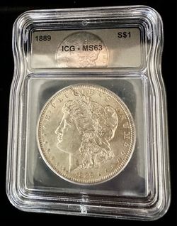Morgan silver dollar 1889 MS63