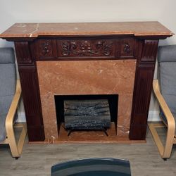 Fireplace With Stone And Wood Facade