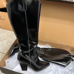 Black Heeled Cowboy Boots
