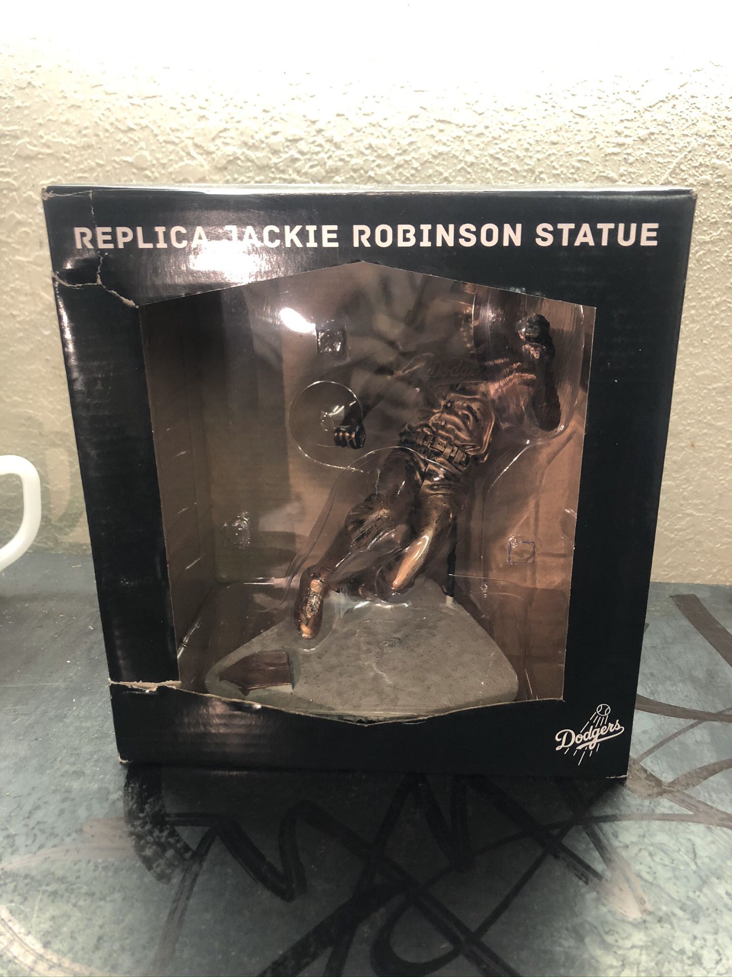 Dodger collectible. Jackie Robinson statue replica