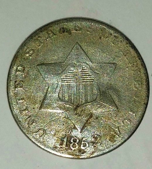 3- Cent Silver 1852 US Coin