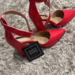 Red High heels Size 8