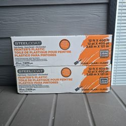 SteelCoat Painter’s Plastic 12 ft x 400 ft Clear Drop Cloth (2 Rolls)Brand new SteelCoat high-density painter’s plastic.
📦 Available: 2 rolls
📏 Size