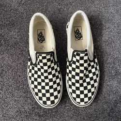 Checkered Vans Cream & Black 