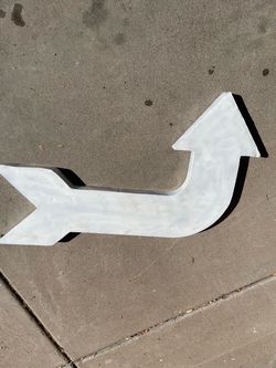 White Metal Arrow Directional Sign