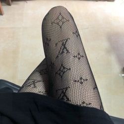 Louis Vuitton popular letter fishnet stockings pantyhose 🌟