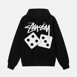 Stussy Dice Hoodie pigment black size medium NEW 8 Ball The Hundreds Diamond Supply Co Bape Shark Hoodie Supreme Box Logo BBC Billionaire Boys Club 