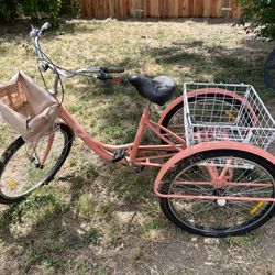 3 Wheel Beach Cruiser Bike With Basket 
