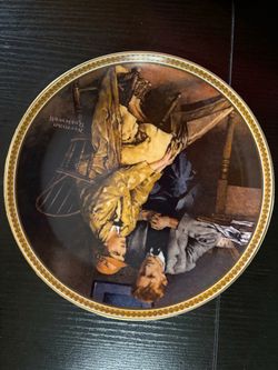 Norman Rockwell Collector Plate with Gold Rim