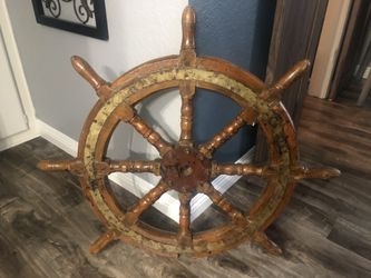 Real Wooden Ships Wheel