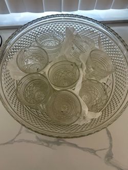 Glass punch bowl