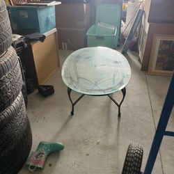 Glass Coffee Table & 2 Glass End Tables