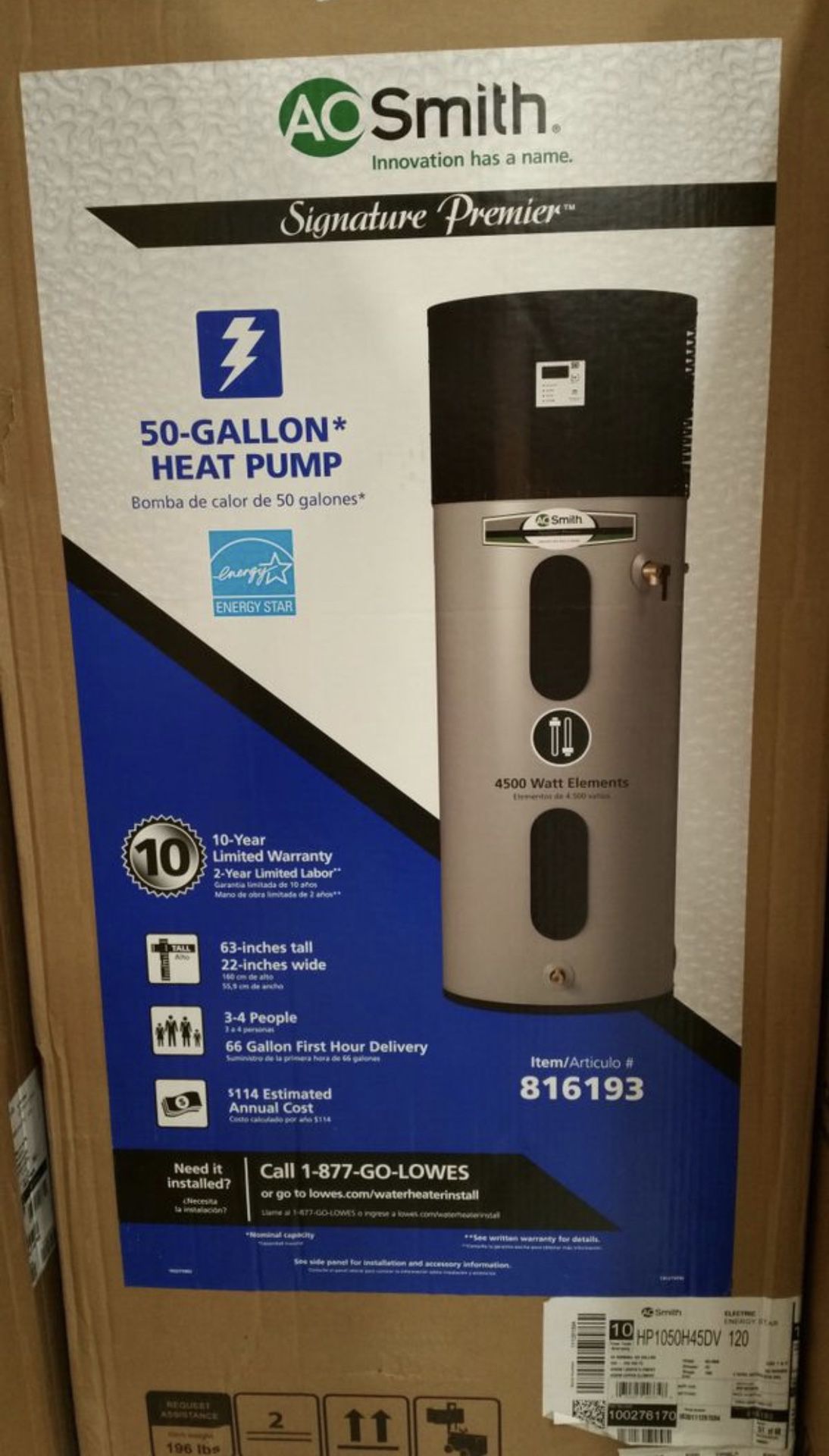 Water heater heat pump