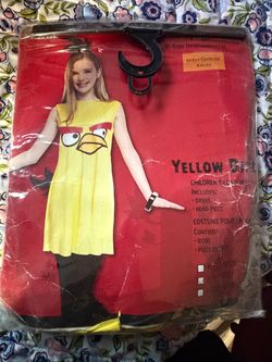 Angry Birds Girls Yellow Bird Costume Dress & Headpiece Size
