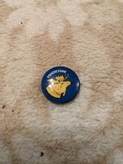 Vintage Bullmoose Roosevelt Pin. Very old.