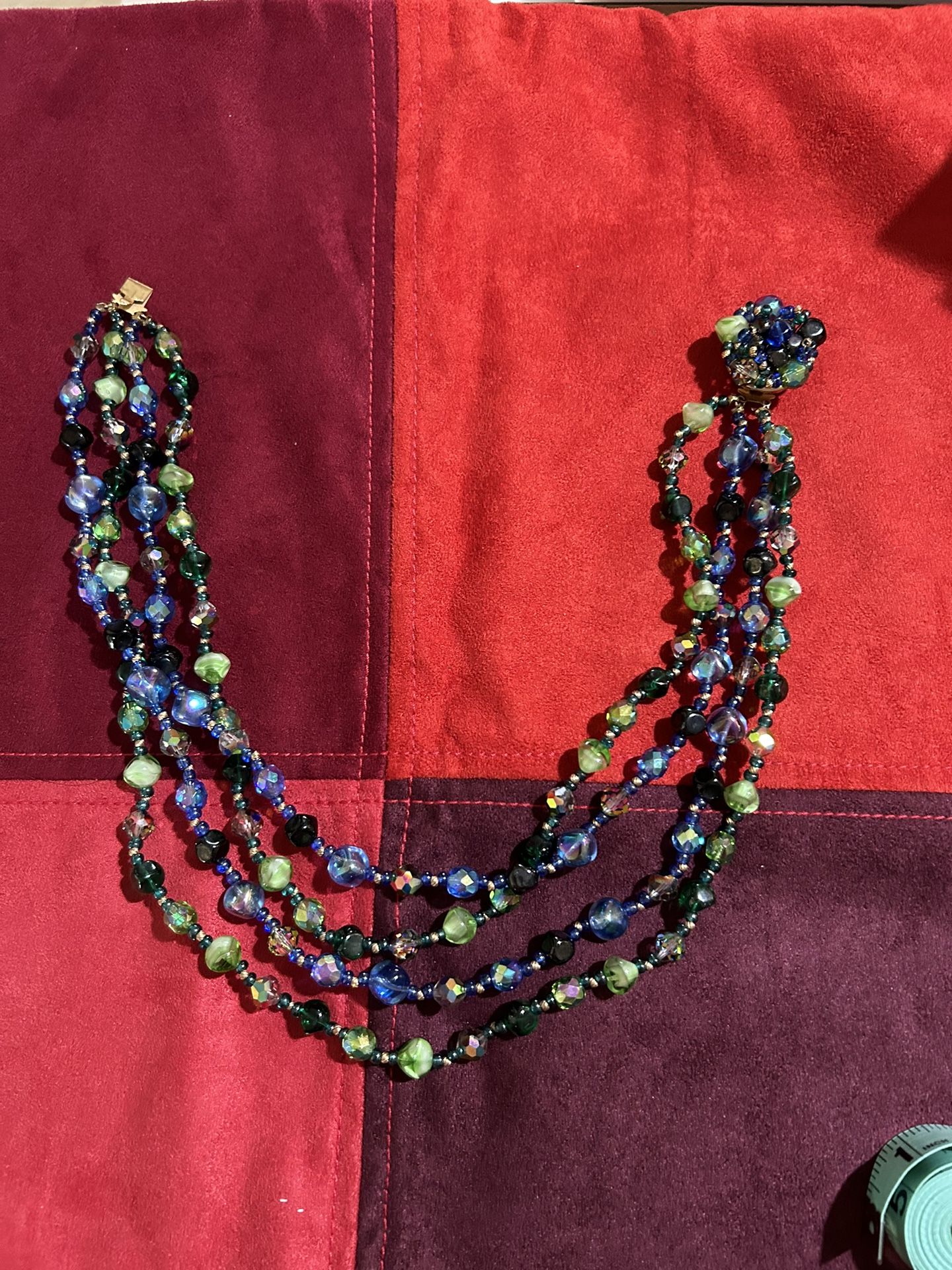 Vintage Crystal Beads Necklace 