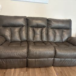 Willamen Manual Reclining Sofa and Loveseat faux leather