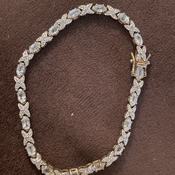 Sterling Silver Blue Topaz Bracelet 