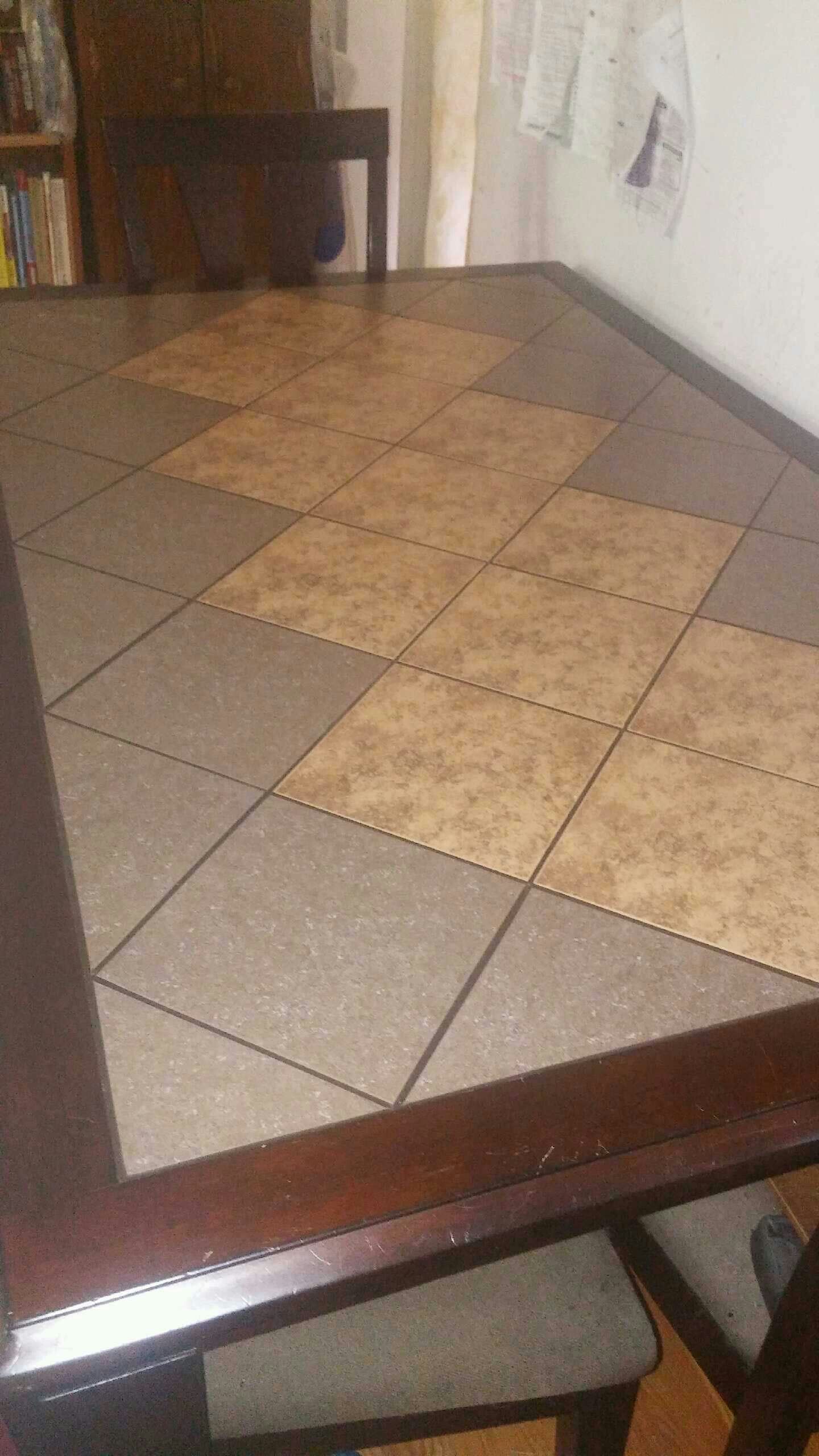 Welton Wood Ceramic Tile Top Table Seats 4 comfortably