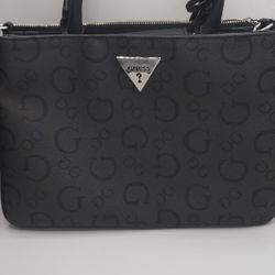 Pre-owned Guess Charcoal Grey Leather Tote Bag MSRP: $100