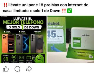 iPhone 18 pro Max con internet de casa x solo 1 de Down