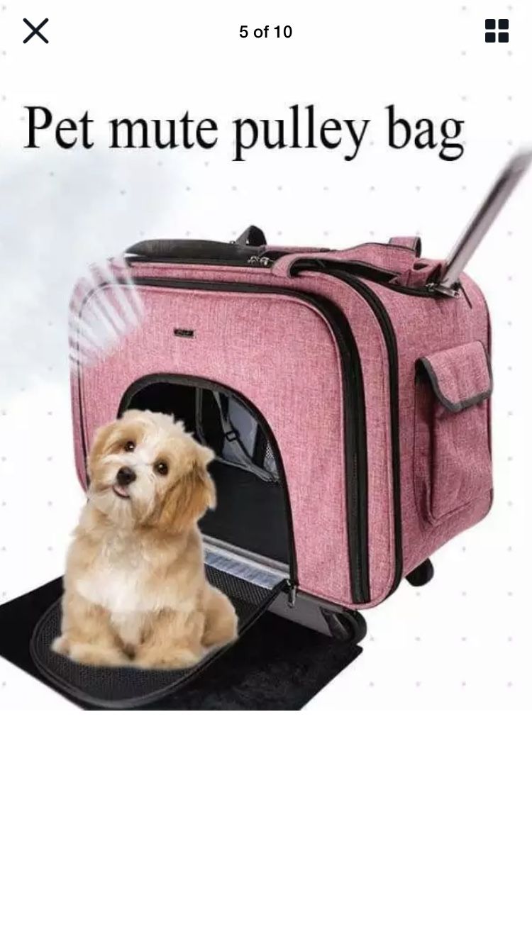 Carry Cart Draw-bar Box Dog Stroller Carrier Pet Travelling Dog Pet